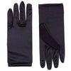 9" Satin Gloves Black