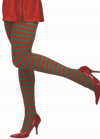 Christmas Striped Tights Red/Green