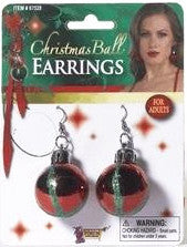 Christmas Ball Earrings Red