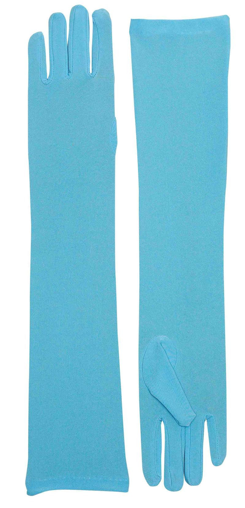 Long Nylon Gloves Light Blue