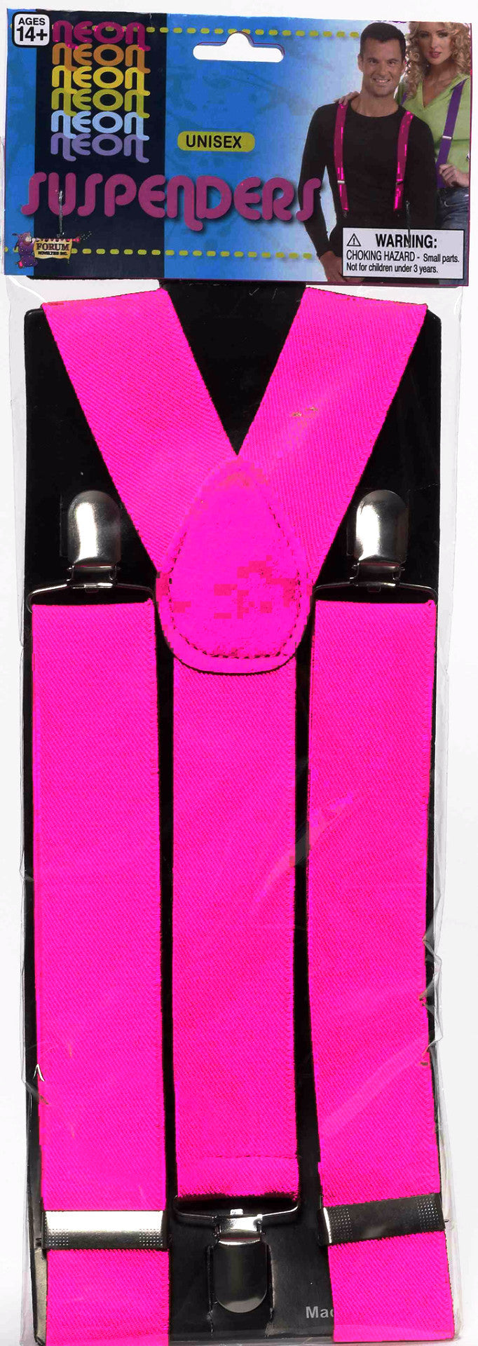 Neon Pink Suspenders