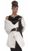 Vintage Hollywood Faux Mink Stole White