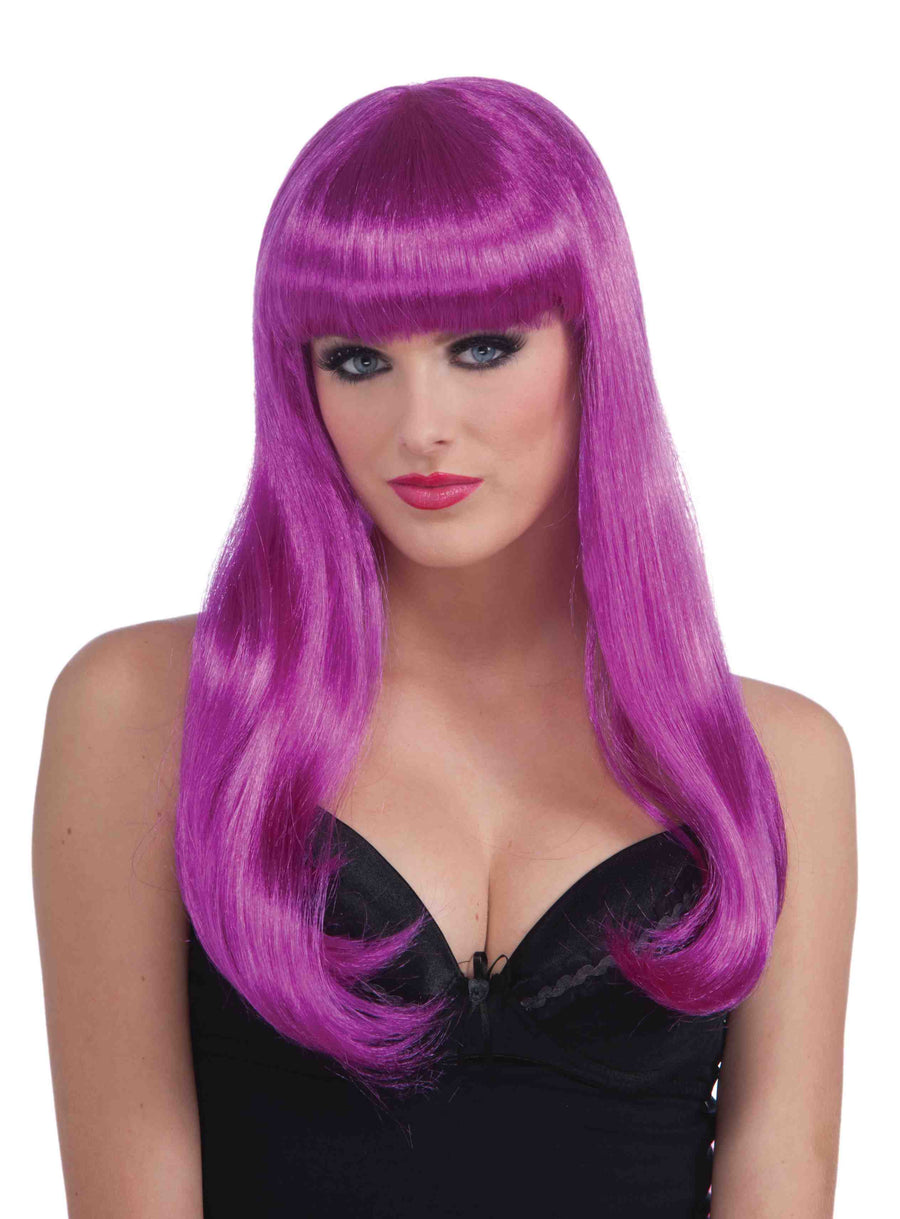 Long Wig Neon Purple