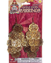 Gypsy Flower Coin Dangling Earrings Gold