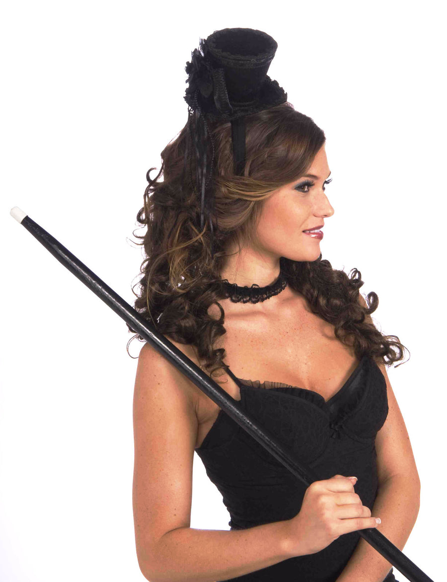 Mini Victorian Top Hat Headband Black