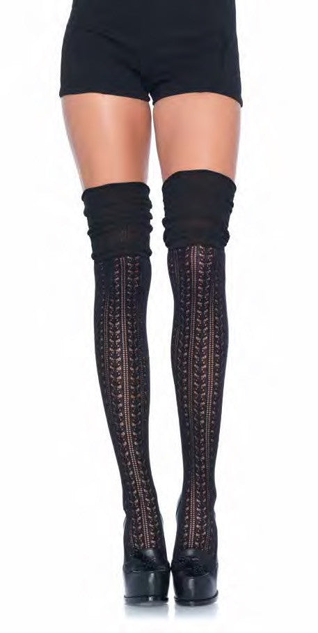 Over the Knee Scrunch Sock Black