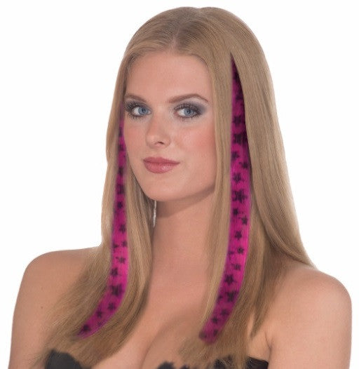 Hair Extension-2PC Neon Purple/Black Star