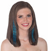 Hair Extension-2PC Teal/Black Stripe