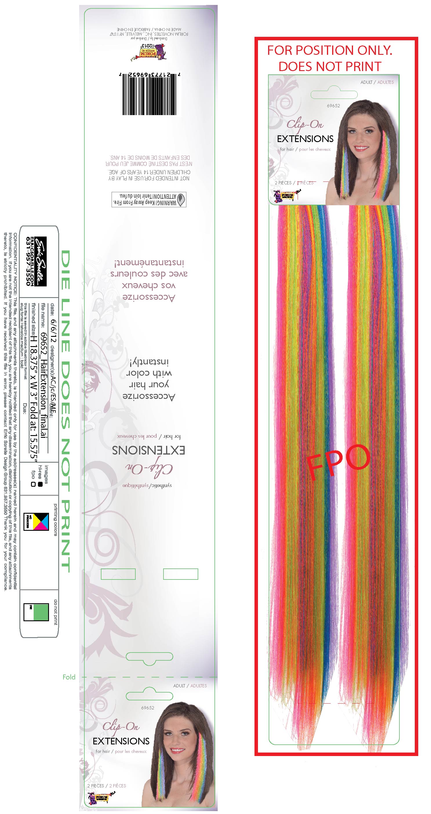 Hair Extension - Pastel Rainbow