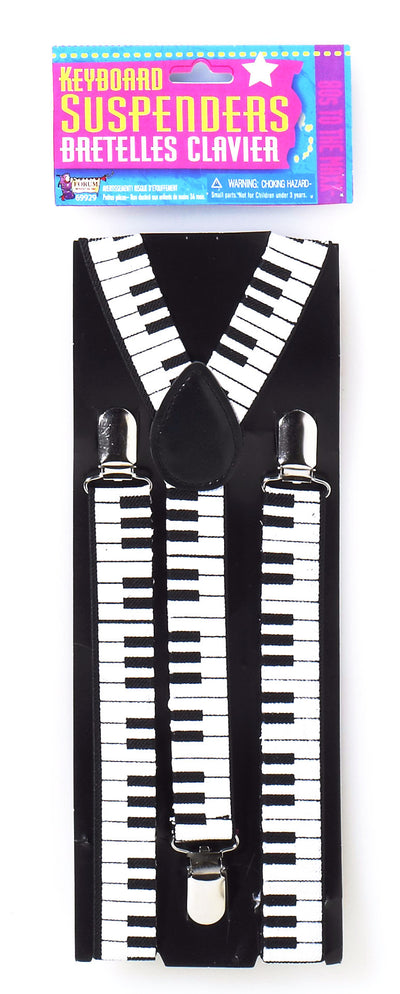 80's Keyboard Suspenders Black/White