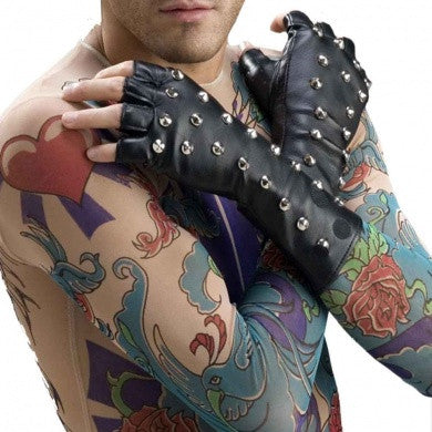 Studded Fingerless Gloves