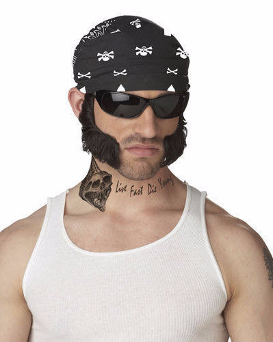 Biker Chops with Bandana