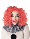 Glow In The Dark Curly Clown Wig Bright Red With Glow Blends