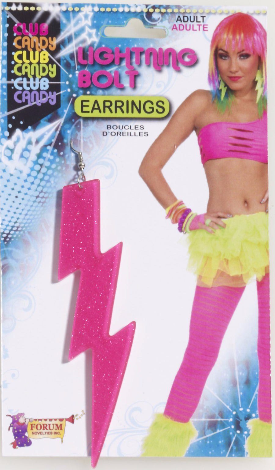 Lightening Bolt Earrings Pink