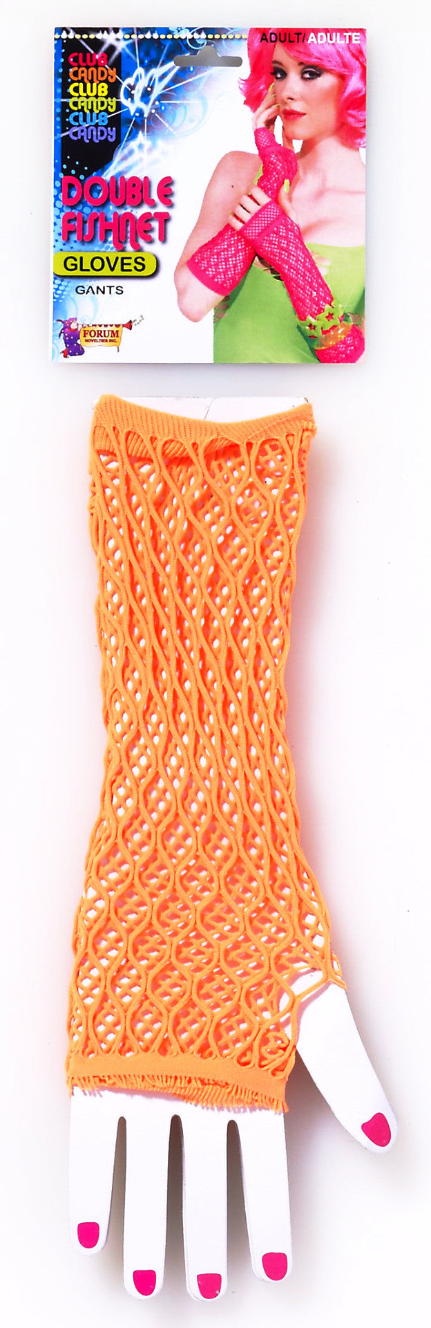 Double Fishnet Gloves Orange