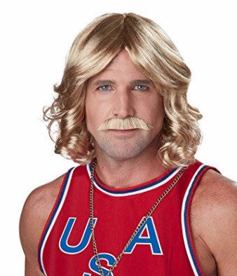 70's Playboy Wig and Moustache