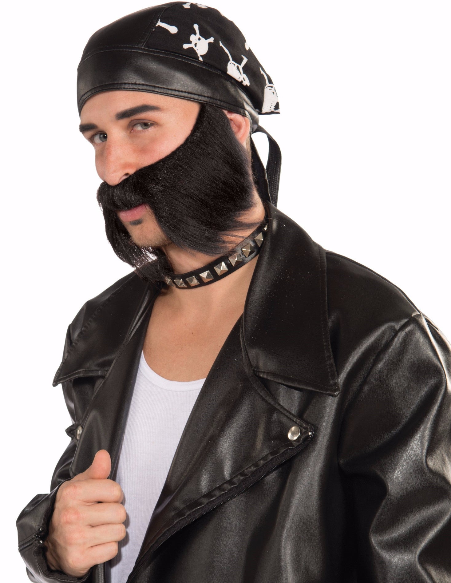 Bad Biker Beard Black Mystique Costumes