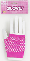 Short Fishnet Fingerless Gloves Pink