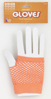 Short Fishnet Fingerless Gloves Orange