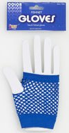 Short Fishnet Fingerless Gloves Blue