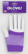 Short Fishnet Fingerless Gloves Purple