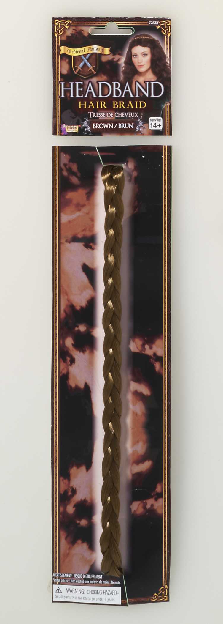 Medieval Fantasy Braided Headband Brown