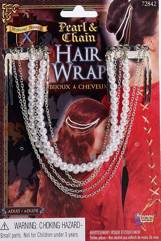 Pearl and Chain Hair Wrap