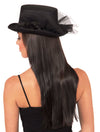 Top Hat with Ruffle & Netting Black