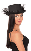 Top Hat with Ruffle & Netting Black