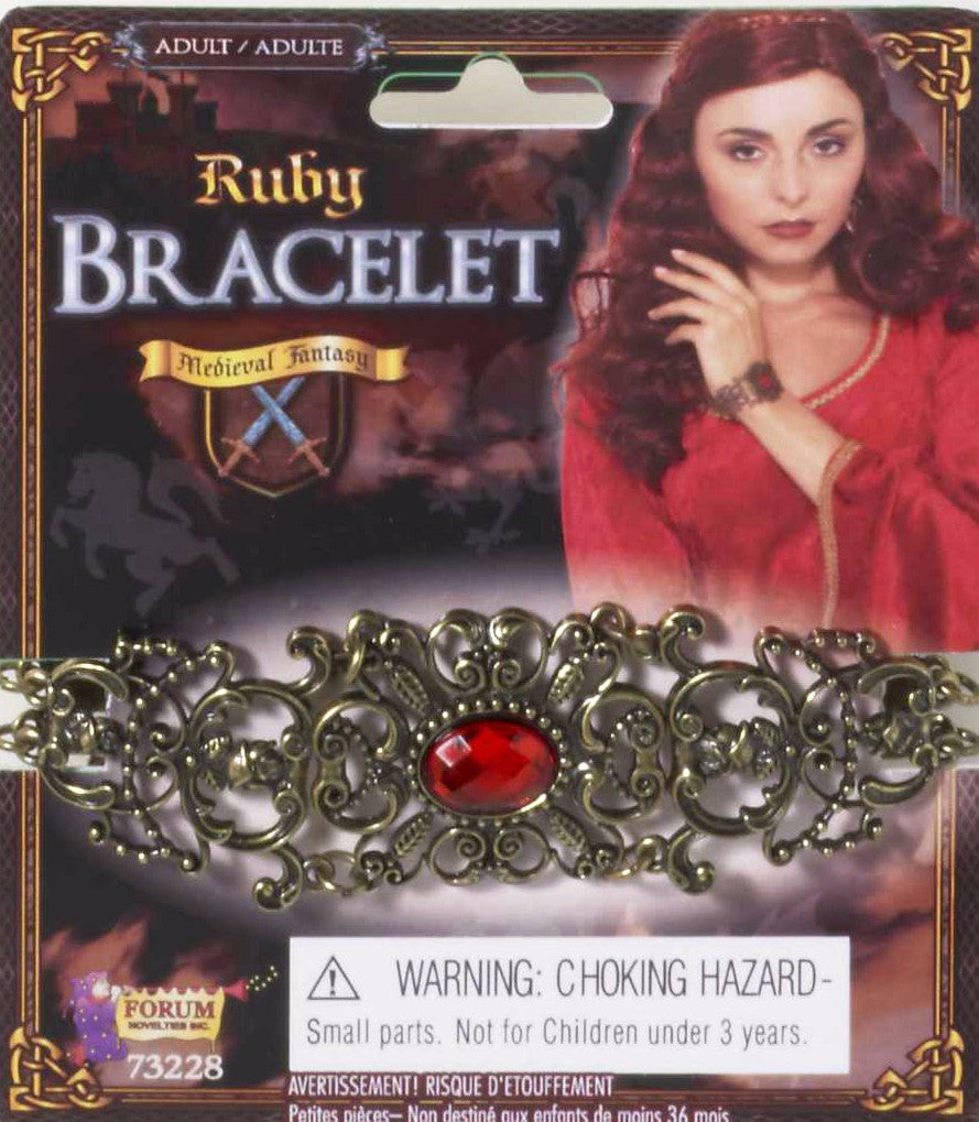 Medieval Fantasy Red Stone Bracelet