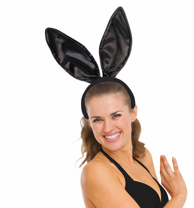 Satin Bunny Ears Black