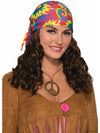 Hippie Head Scarf with Wig Brown
