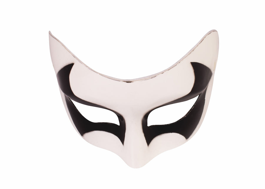 Pearl White Mask with Black Eyes
