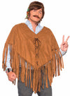 Hippie Faux Suede and Fringed Poncho