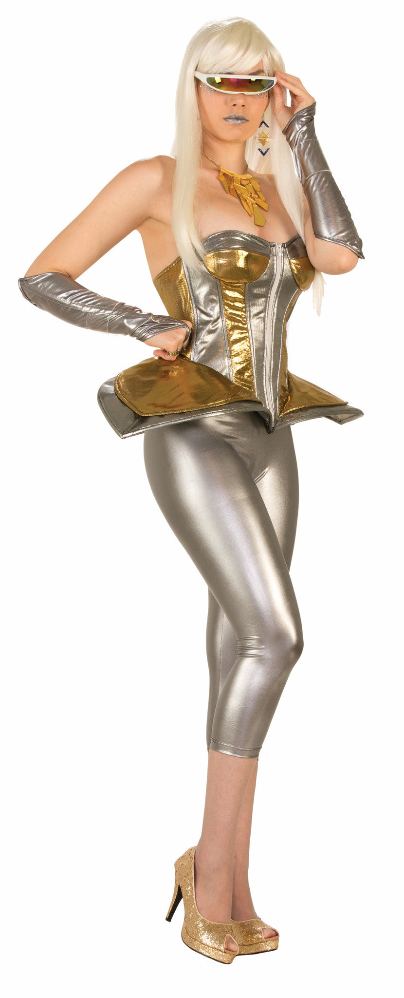 Futuristic Arm Sleeves Silver