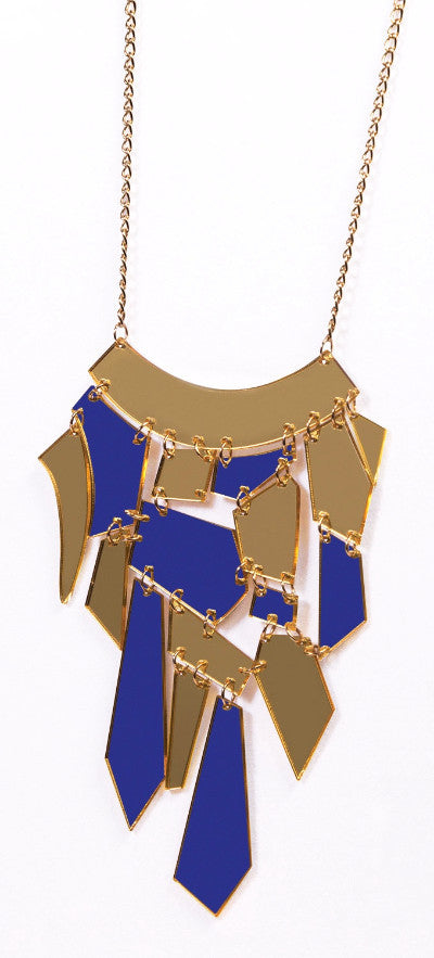 Futuristic Clear/Gold Necklace