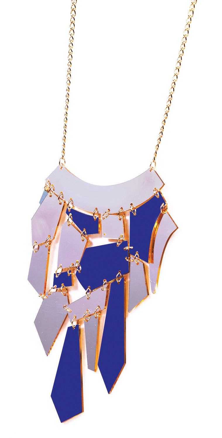 Futuristic Clear/Gold Necklace