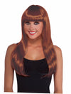 Long Auburn Wig with Bangs