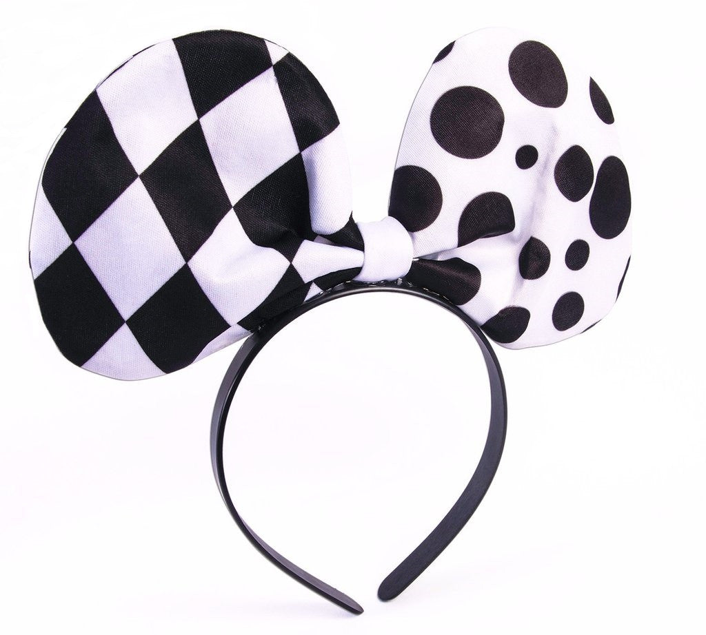 Harlequin Clown Bow Tie Headband
