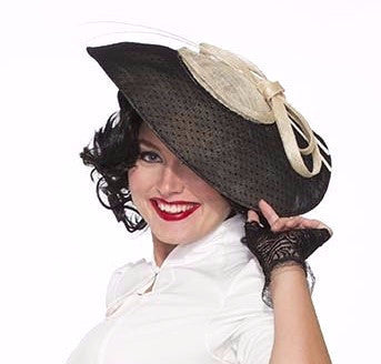 1940's Hat on Headband with Black Veil