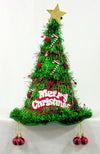 Christmas Tree Tinsel Hat Green