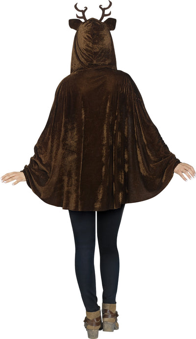 Hooded Reindeer Plush Poncho