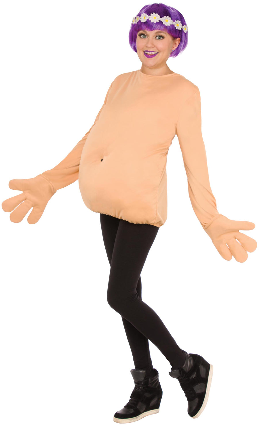 Cartoon Tummy Shirt - Beige