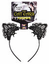 Black Cat Headband with Lace Ears