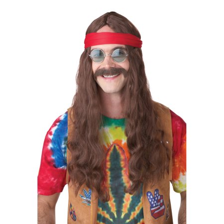 Hippie Man Wig and Moustache