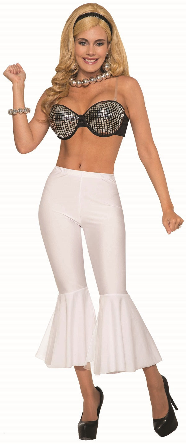 Disco Crop Bell Bottom White