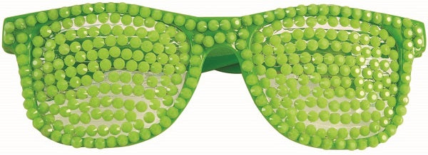 80's Neon Rhinestone Glasses Green