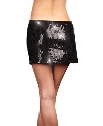 Sequin Starter Skirt Black