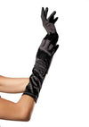 Satin Elbow Length Gloves Black