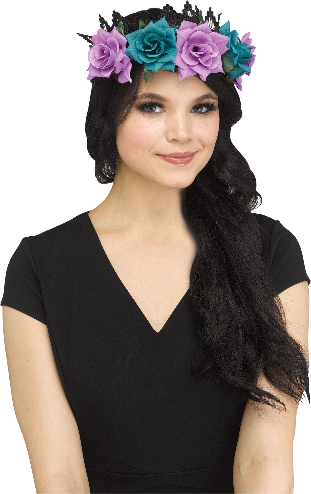 Black Glitter/Purple Fairy Floral Crown